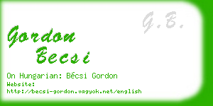 gordon becsi business card